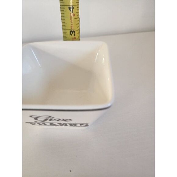 Set of 4 Give Thanks Black & White Small Appetizer Bowls - Picture 7 of 8